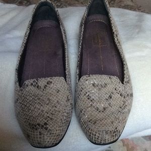 Clark’s Snakeskin Printed Flats
